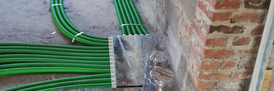 Montaż rekuperacji na systemie rozdzielaczowym pe-Flex w Duninowie